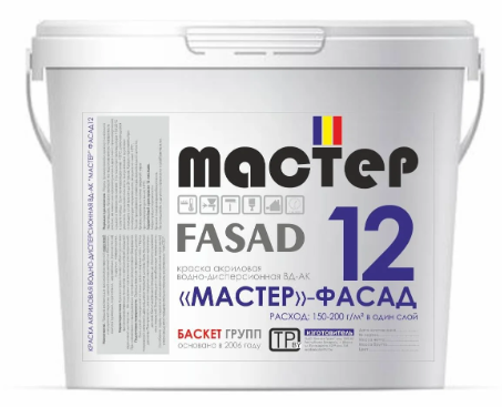Краска акриловая водно-дисперсионная «Мастер» - Фасад 12     15 кг